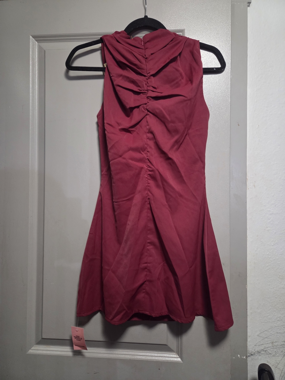 PrettyLittleThing Raspberry One-Shoulder Draped Mini Dress - Picture 3 of 7